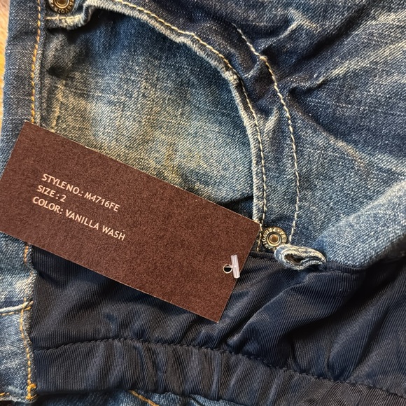 NWT Prevoir Womens Maternity partial panel wide legs Jeans Size 2 - Picture 13 of 16